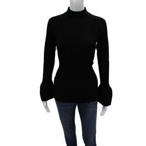 Bitte Kai Rand Women Black Viscose Mock Neck Pullover Sweater Long Sleeve Size L